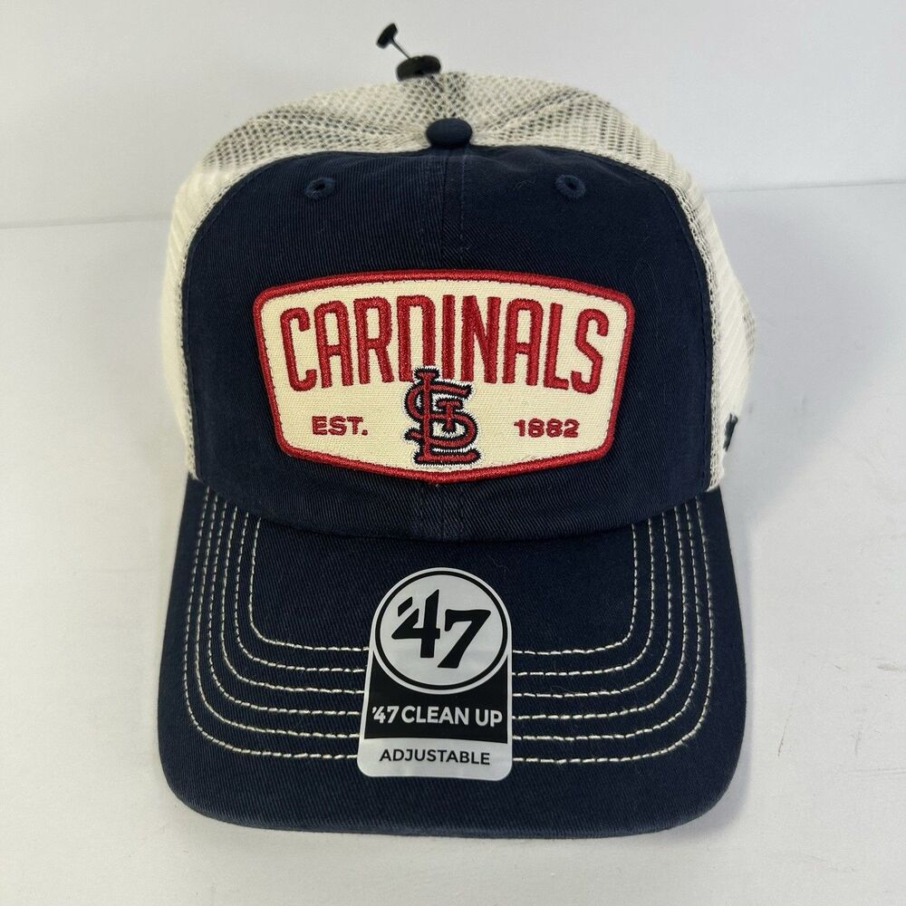 '47 Brand St. Louis Cardinals Clean Up Trucker Hat Navy White Mesh Patch Cap MLB